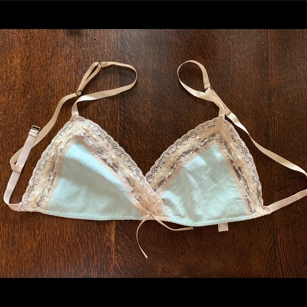 E by Eloise Anthropologie silk & lace bralette Sm